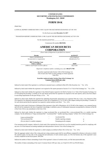 Thumbnail American Resources Corp 10-K Annual Report 2017