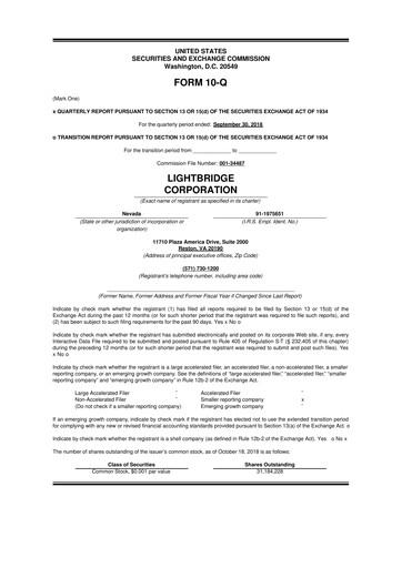 Vorschaubild Lightbridge Corporation 10-Q Quartalsbericht 2018 