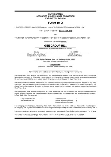 Miniature GEE Group 10-Q Rapport trimestriel 2019 