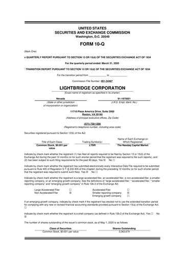 Vorschaubild Lightbridge Corporation 10-Q Quartalsbericht 2020 