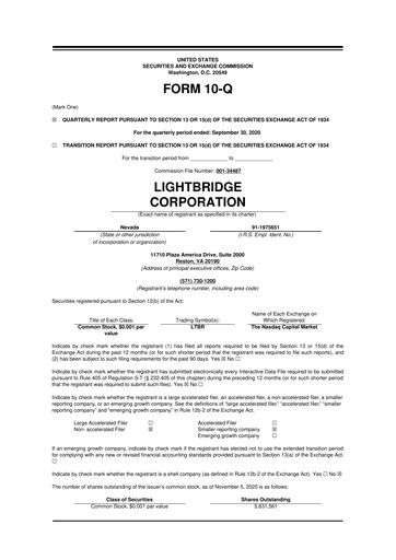 Vorschaubild Lightbridge Corporation 10-Q Quartalsbericht 2020 