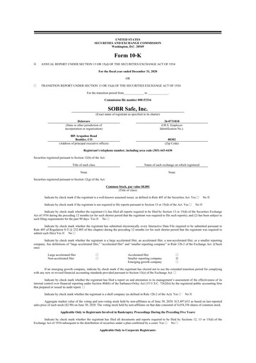 Thumbnail SOBR Safe 10-K Annual Report 2020