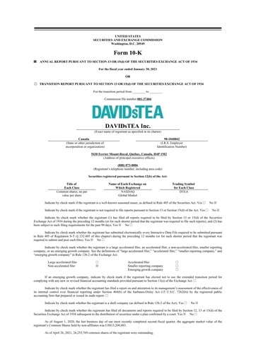 Thumbnail DAVIDsTEA 10-K Annual Report 2021
