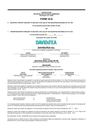 Thumbnail DAVIDsTEA 10-Q Quarterly Report FY2022 