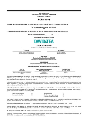 Thumbnail DAVIDsTEA 10-Q Quarterly Report FY2023 