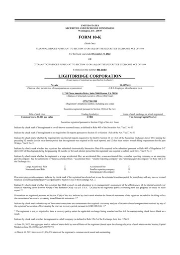 Thumbnail Lightbridge Corporation 10-K Annual Report 2022