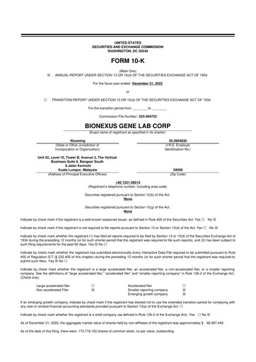 Thumbnail BioNexus Gene Lab 10-K Annual Report 2022