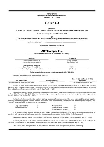 Thumbnail ASP Isotopes 10-Q Quarterly Report FY2023 