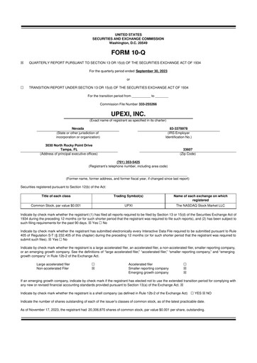 Miniature Upexi 10-Q Rapport trimestriel 2024 