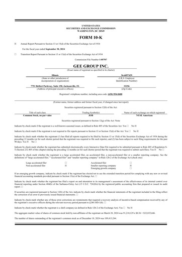 Miniature GEE Group 10-K Rapport annuel 2024