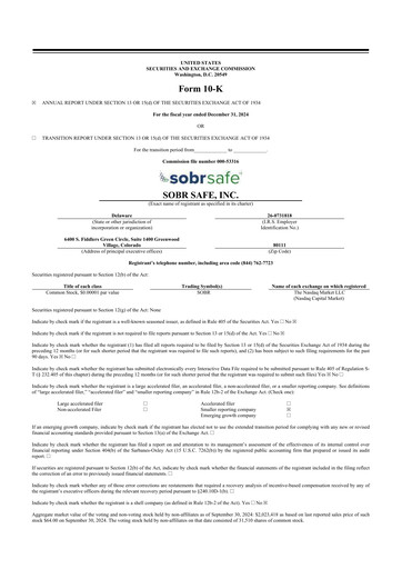 Thumbnail SOBR Safe 10-K Annual Report 2024