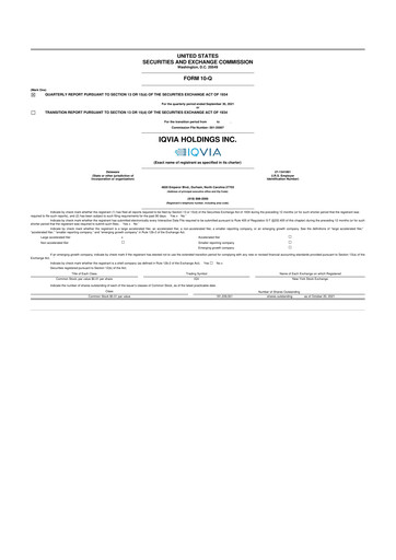 Vorschaubild IQVIA 10-Q Quartalsbericht 2021 