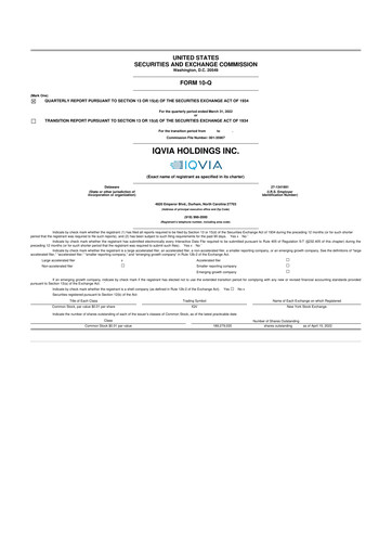 Vorschaubild IQVIA 10-Q Quartalsbericht 2022 