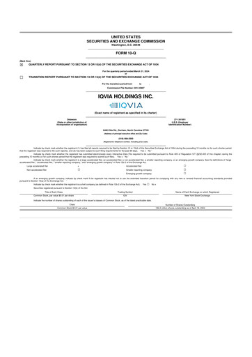 Vorschaubild IQVIA 10-Q Quartalsbericht 2024 