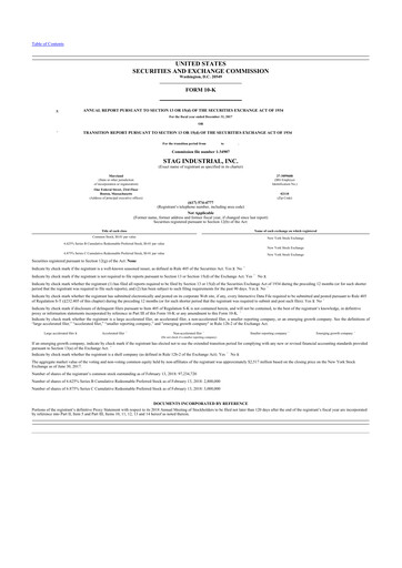 Thumbnail STAG Industrial 10-K Annual Report 2017