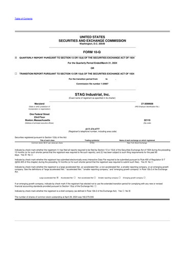 Thumbnail STAG Industrial 10-Q Quarterly Report FY2024 