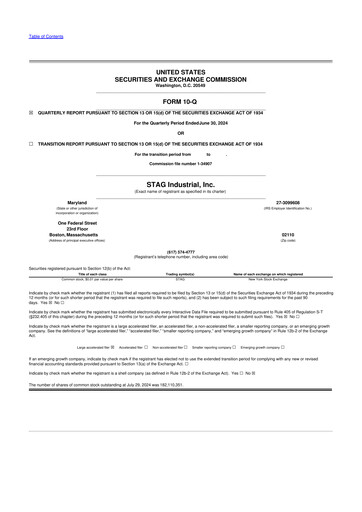 Thumbnail STAG Industrial 10-Q Quarterly Report FY2024 