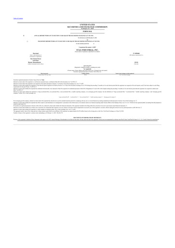 Thumbnail STAG Industrial 10-K Annual Report 2024