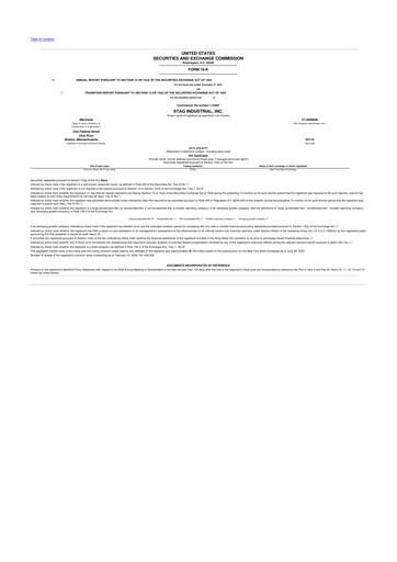 Thumbnail STAG Industrial 10-K Annual Report 2025