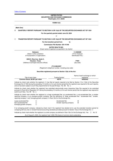 Thumbnail Nutex Health 10-Q Quarterly Report FY2024 
