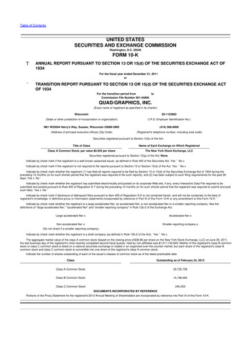Vorschaubild Quad 10-K Jahresbericht 2011