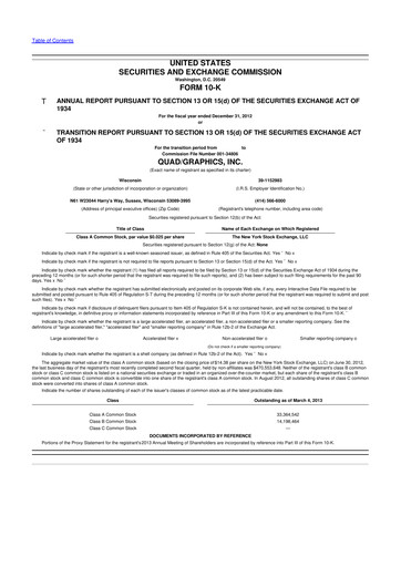 Vorschaubild Quad 10-K Jahresbericht 2012