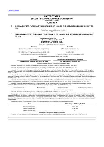 Vorschaubild Quad 10-K Jahresbericht 2013