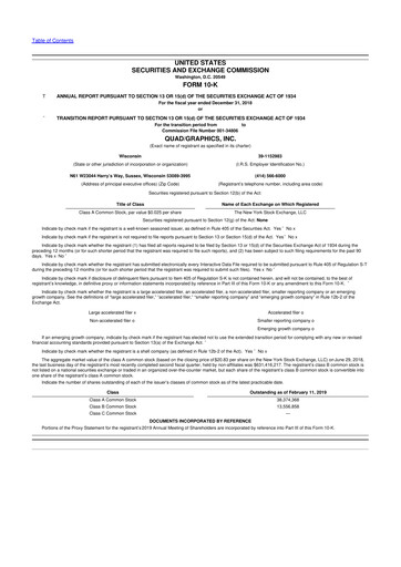 Vorschaubild Quad 10-K Jahresbericht 2018