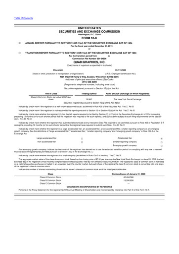Vorschaubild Quad 10-K Jahresbericht 2019
