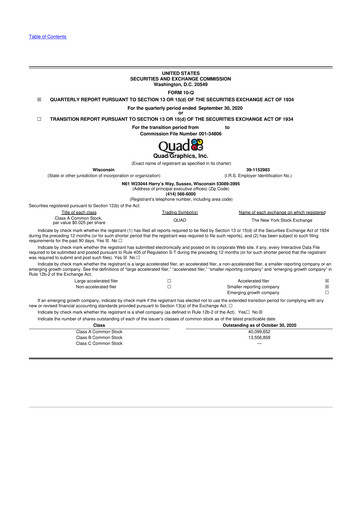 Miniature Quad 10-Q Rapport trimestriel 2020 