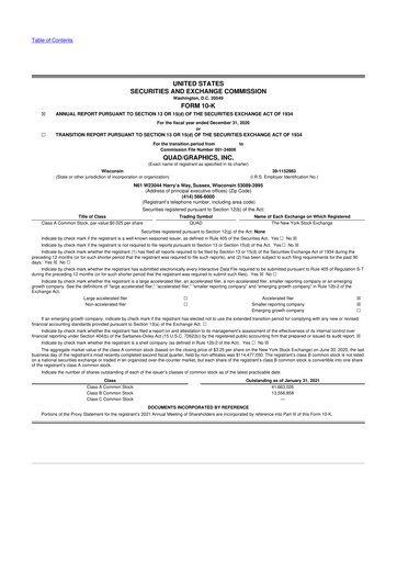 Vorschaubild Quad 10-K Jahresbericht 2020