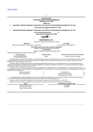Miniature Quad 10-Q Rapport trimestriel 2021 