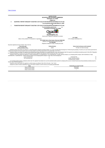 Miniature Quad 10-Q Rapport trimestriel 2022 
