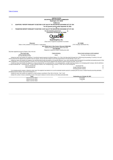 Miniature Quad 10-Q Rapport trimestriel 2022 