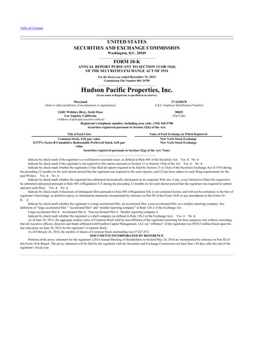 Thumbnail Hudson Pacific Properties
 10-K Annual Report 2013