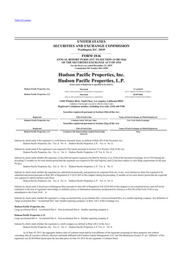 Thumbnail Hudson Pacific Properties
 10-K Annual Report 