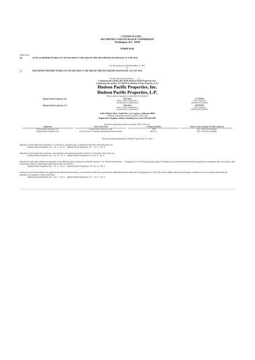 Thumbnail Hudson Pacific Properties
 10-K Annual Report 2021