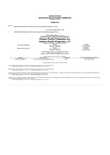 Thumbnail Hudson Pacific Properties
 10-K Annual Report 2024