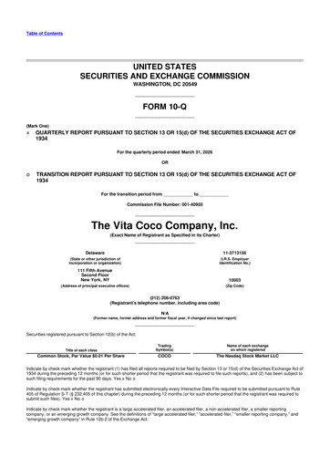 Thumbnail The Vita Coco Company 10-Q Quarterly Report FY 