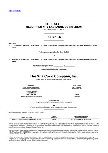 Thumbnail The Vita Coco Company 10-Q Quarterly Report FY2026 