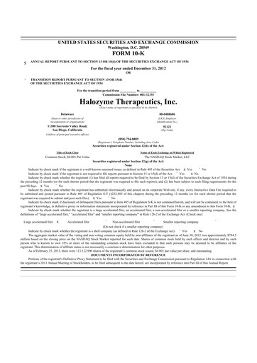 Thumbnail Halozyme Therapeutics 10-K Annual Report 2012