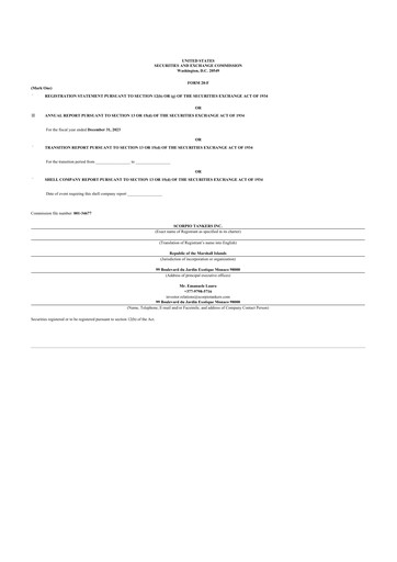 Thumbnail Scorpio Tankers
 20-F Annual Report 2023