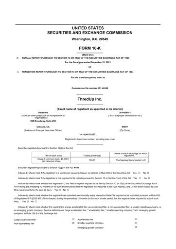 Thumbnail ThredUp 10-K Annual Report 2021