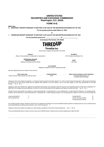 Thumbnail ThredUp 10-Q Quarterly Report FY2025 