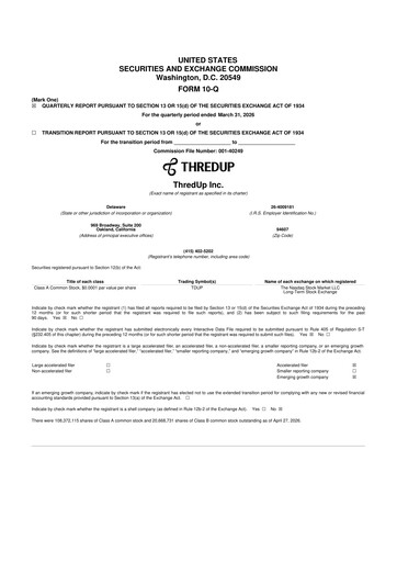 Miniature ThredUp 10-Q Rapport trimestriel  