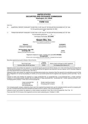 Miniature Carisma Therapeutics 10-Q Rapport trimestriel  