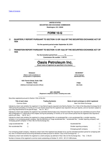 Thumbnail Chord Energy 10-Q Quarterly Report FY2019 