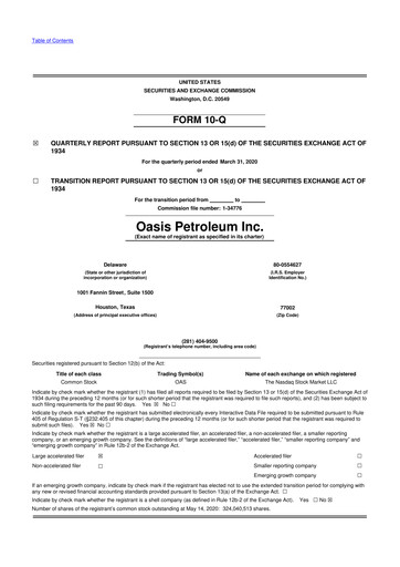 Thumbnail Chord Energy 10-Q Quarterly Report FY2020 