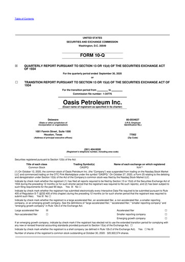 Thumbnail Chord Energy 10-Q Quarterly Report FY2020 