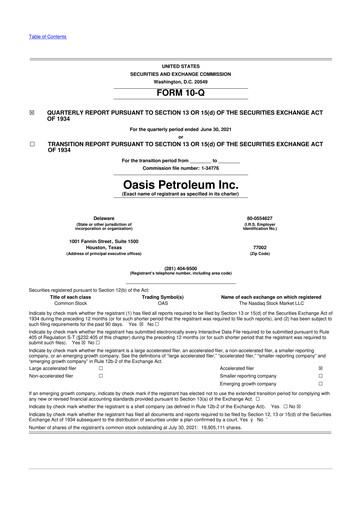 Thumbnail Chord Energy 10-Q Quarterly Report FY2021 